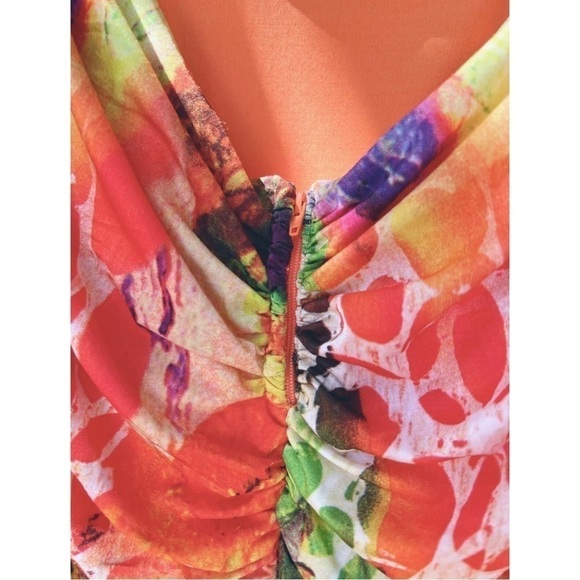 Panoply Sz 8 Long Strapless Formal Ruched Tulle Trumpet Gown Dress - Picture 13 of 16